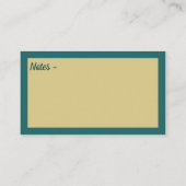 エキゾチックエレガントな熱帯ティール(緑がかった色)の葉 名刺 (裏面)