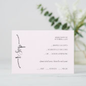 エキゾチックエレガントソフトピンク書道 出欠カード (スタンド正面)