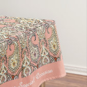 エキゾチックエレガントピンクモチーフデザインパーソナライズされた  テーブルクロス (インサイチュ)