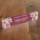 エキゾチックエレガント蘭の花マネージャ デスクネームプレート (側面)