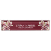 エキゾチックエレガント蘭の花マネージャ デスクネームプレート (正面)