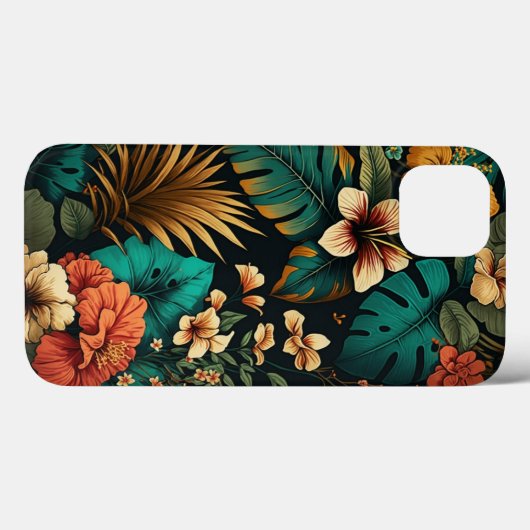 エキゾチックカラフルで熱帯花の模様 Case-Mate iPhoneケース (裏面 (横))