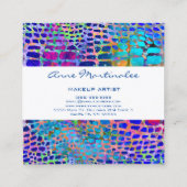 エキゾチックカラフルなヘビ革プリント スクエア名刺 (裏面)