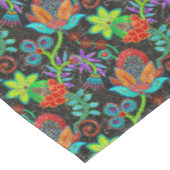 エキゾチックカラフルな花のパターン、ガラスのビーズが見える テーブルクロス (アングル)