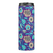 エキゾチックカラフルな花の模様の紫色の背景 タンブラー (裏面)