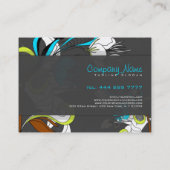 エキゾチックカラフルな花グレーの背景 名刺 (裏面)