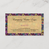 エキゾチックカラフルな花金ゴールドアクセント 名刺 (裏面)