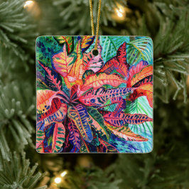 エキゾチックカラフルクロトン葉セラミックオーナメント セラミックオーナメント