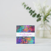 エキゾチックカラフルスネーケスキンプリント スクエア名刺 (スタンド正面)