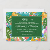 エキゾチックカラフルトロピカルガーデン結婚イスラム 招待状 (正面)