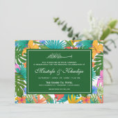 エキゾチックカラフルトロピカルガーデン結婚イスラム 招待状 (スタンド正面)