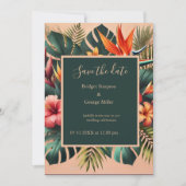 エキゾチックカラフルハワイアントロピカルザデイト 招待状 (正面)