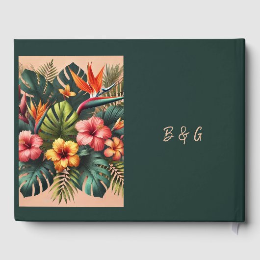 エキゾチックカラフルハワイアントロピカル結婚ズ ゲストブック (裏面)