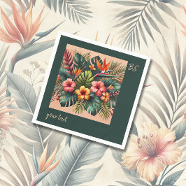 エキゾチックカラフルハワイアントロピカル結婚ズ スタンダードカクテルナプキン