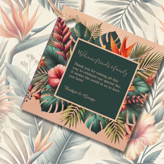 エキゾチックカラフルハワイアントロピカル結婚ズ フェイバータグ