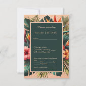 エキゾチックカラフルハワイアントロピカル結婚ズ 出欠カード (正面)