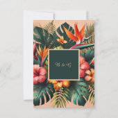 エキゾチックカラフルハワイアントロピカル結婚ズ 出欠カード (裏面)