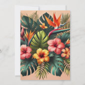 エキゾチックカラフルハワイアン熱帯ブライダルシャワー 招待状 (裏面)