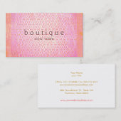 エキゾチックカラフルファッションブティックピンクエレガントシック 名刺 (正面/裏面)