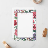 エキゾチックカラフルフローラとバードホワイトの背景 ノートカード (正面/裏面インサイチュ)