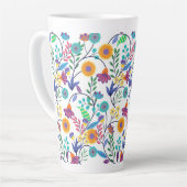 エキゾチックカラフルフローラ背景パターン–23145 カフェラテマグ (左アングル)