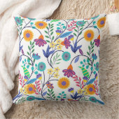エキゾチックカラフルフローラ背景パターン–23145 クッション (ブランケット)