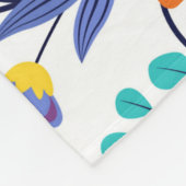 エキゾチックカラフルフローラ背景パターン–23145 フリースブランケット (角)