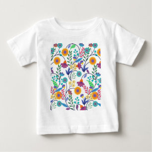 エキゾチックカラフルフローラ背景パターン–23145 ベビーTシャツ