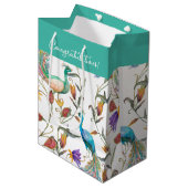 エキゾチックカラフル孔花柄 ミディアムペーパーバッグ (正面アングル)