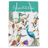 エキゾチックカラフル孔花柄 ミディアムペーパーバッグ (正面)