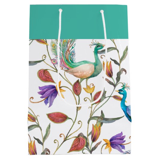 エキゾチックカラフル孔花柄 ミディアムペーパーバッグ (裏面)