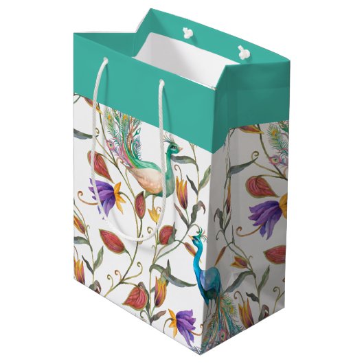 エキゾチックカラフル孔花柄 ミディアムペーパーバッグ (裏面アングル)