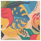 エキゾチックカラフル抽象芸術フローラ ファブリック (クローズアップ)