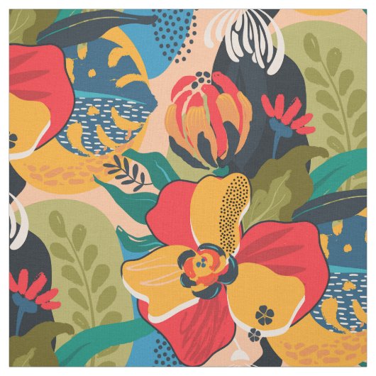 エキゾチックカラフル抽象芸術フローラ ファブリック (見本)