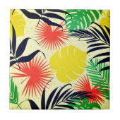 エキゾチックカラフル葉セラミックスタイル – 熱帯 タイル (正面)