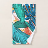 エキゾチックカラフル葉パーム バスタオルセット (ハンドタオル)