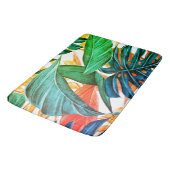 エキゾチックカラフル葉パーム バスマット (アングル)