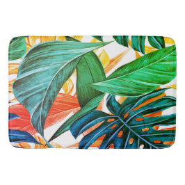 エキゾチックカラフル葉パーム バスマット