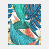 エキゾチックカラフル葉パーム フリースブランケット (正面)