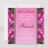 エキゾチックガーリーピンクパープル特別パーティの招待状 招待状 (裏面)