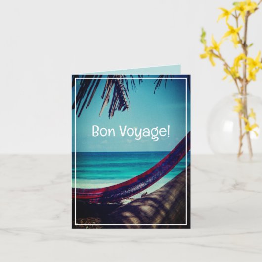 エキゾチッククールな旅行ボンボヤージュ カード (黄色い花)