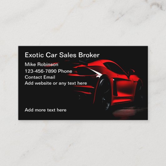 エキゾチッククール車販売ブローカーの名刺 名刺 (正面)
