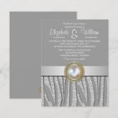 エキゾチックシルバーゼブラパターン結婚式招待状 招待状 (正面/裏面)