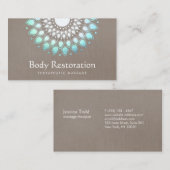 エキゾチックターコイズフローラロータスヘルス&ウェルネス 名刺 (正面/裏面)