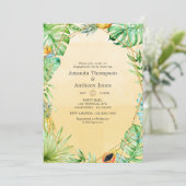 エキゾチックトロピカルジオメトリックエンゲージメントパーティ 招待状 (スタンド正面)