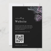 エキゾチックトロピカルパームツリーの葉をモチーフにしたオールインワンウェディング 招待状 (裏面)