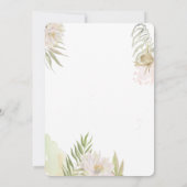 エキゾチックトロピカルフラワーズリーブベイビーシャワー 招待状 (裏面)