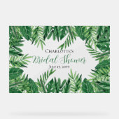 エキゾチックトロピカルリーフグリーンウェディングシャワー アクリルサイン (正面)