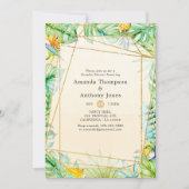 エキゾチックトロピカル幾何学カップルシャワー 招待状 (正面)