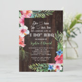 エキゾチックトロピカル フローラル アイ・ドゥ・バーベキュー 婚約 招待状 (スタンド正面)